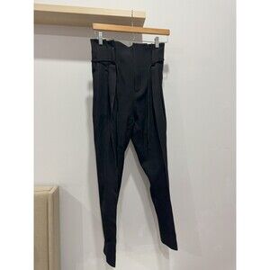 IRO Womens Sz S (38) Black High Rise Belted Pleated WhimsiGoth Lamezeta Pants
